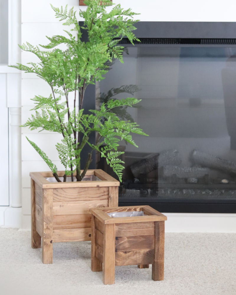 Natural Wood Planter Box