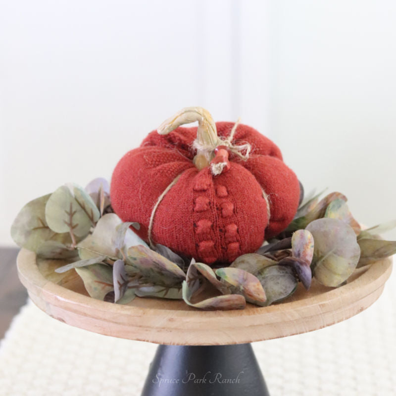 Burnt Orange Wool Pumpkin