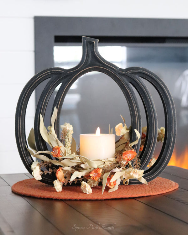 Black Wood Pumpkin Cutout