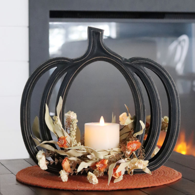 Black Wood Pumpkin Cutout