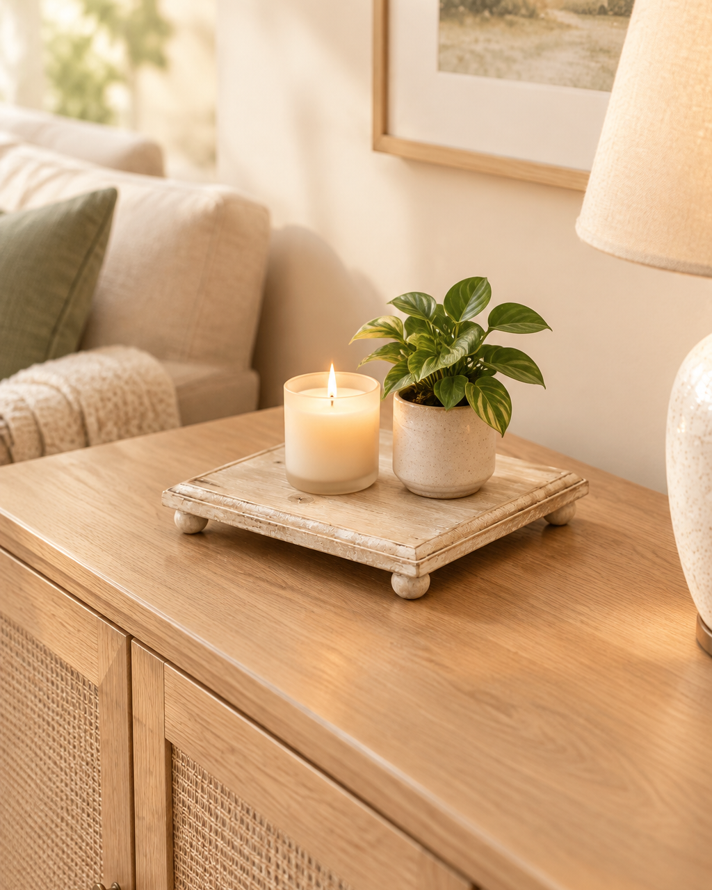 Natural Wood Square Riser
