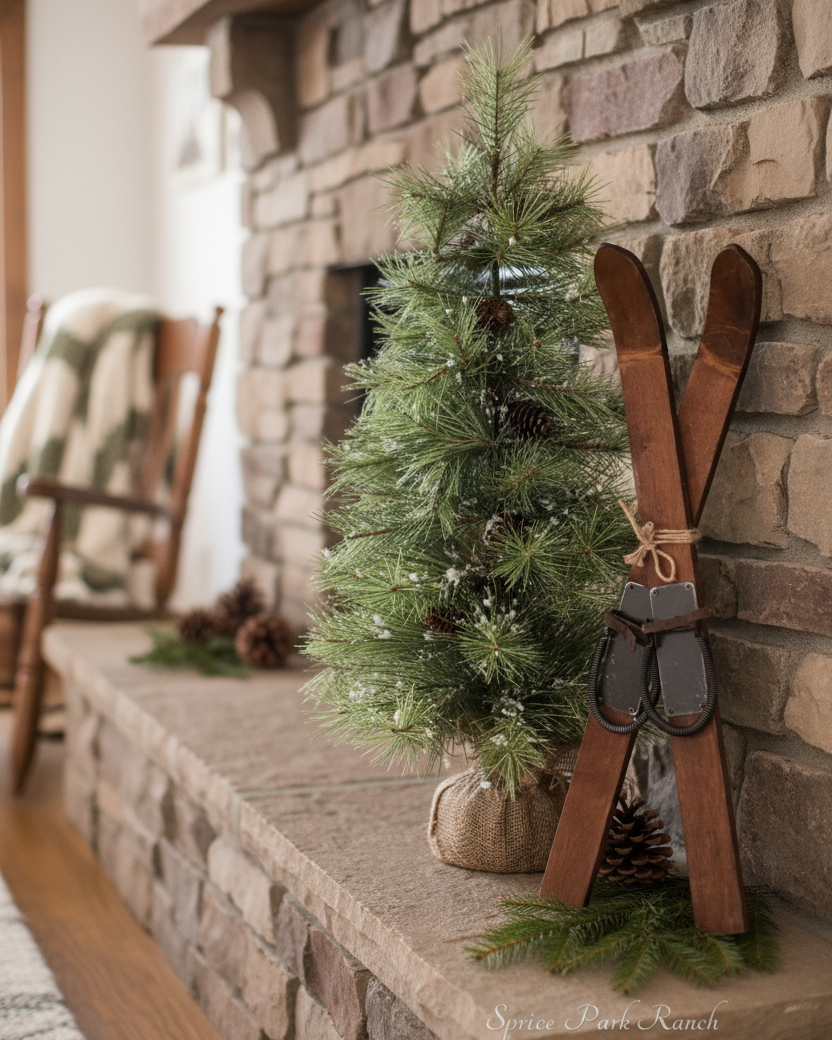 Decorative Wooden Skis 24"
