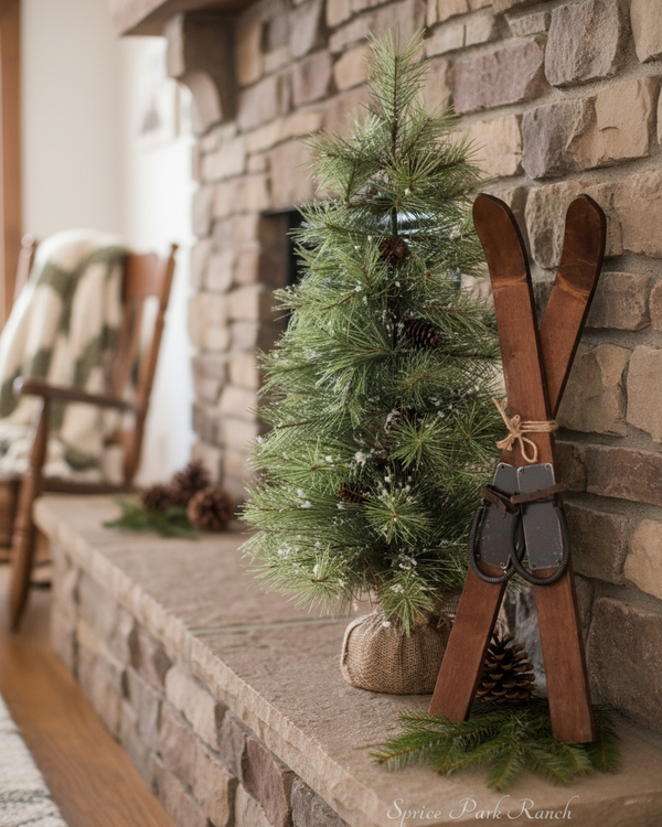 Decorative Wooden Skis 24"