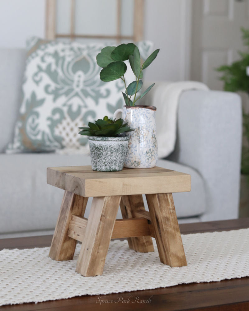 Stool Decor Reclaimed Decorative Wood Stool – Spruce Park Ranch