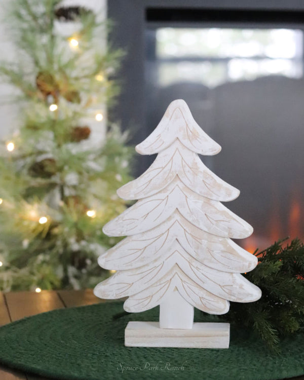 Whitewashed Wood Tree Block