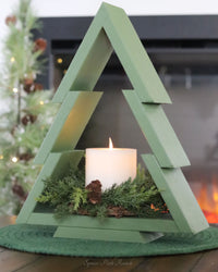 Wood Tree Stand Green