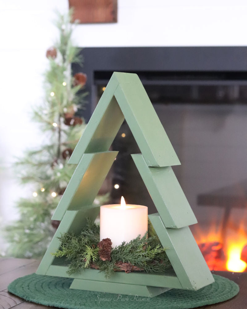 Wood Tree Stand Green