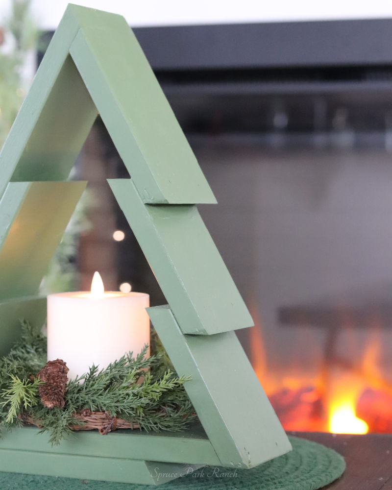 Wood Tree Stand Green