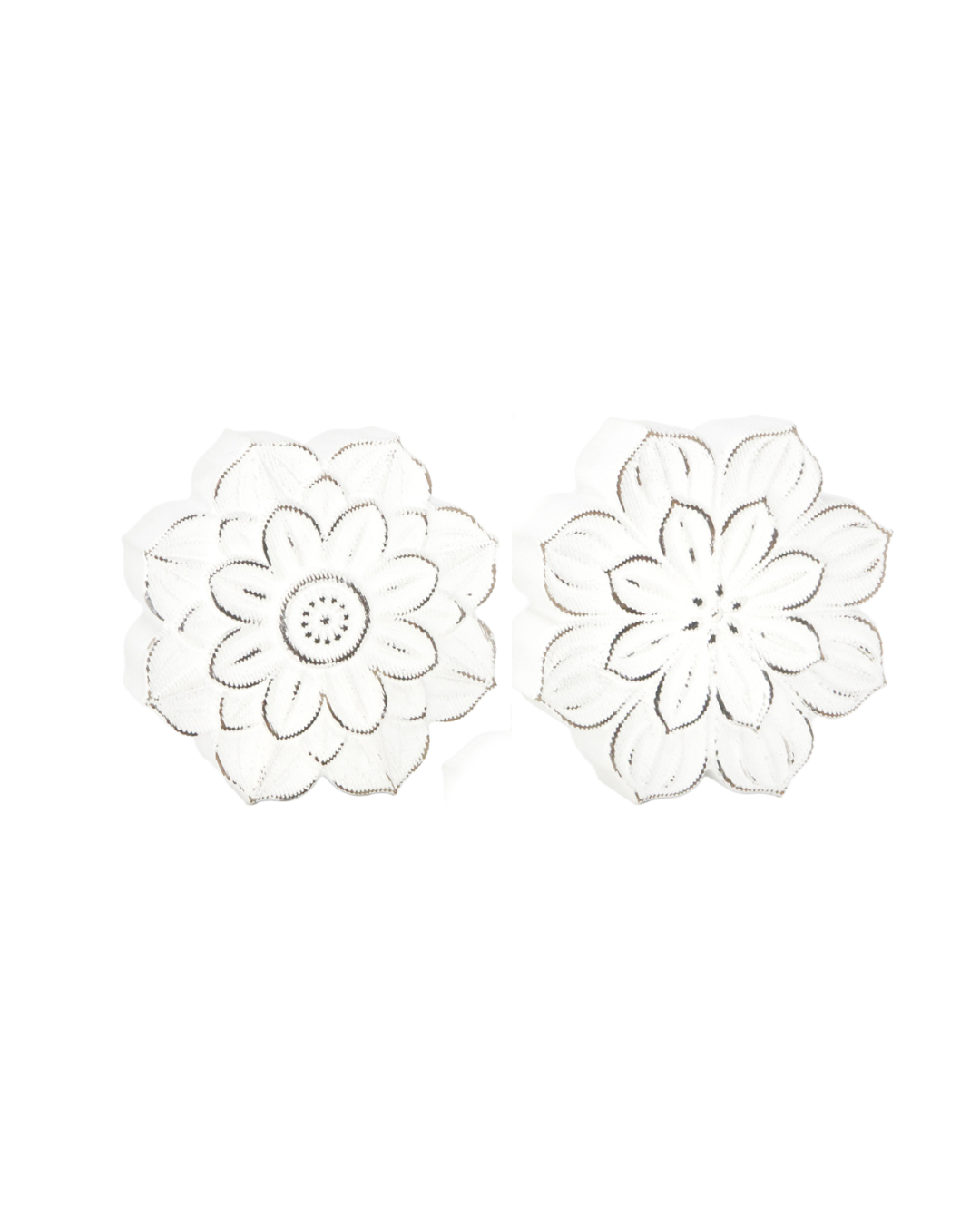 Distressed Wood Flower Block