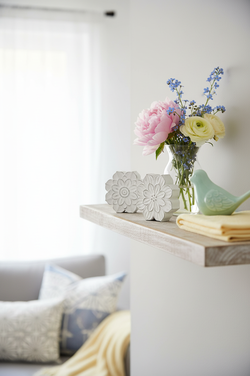 Distressed Wood Flower Block