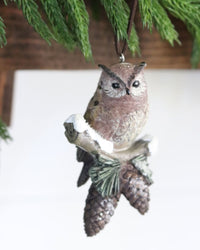 Woodland Fauna on Pinecone Ornament