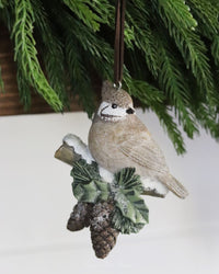 Woodland Fauna on Pinecone Ornament