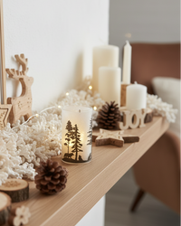 Lighted Woodland Nature Scene Cylinder