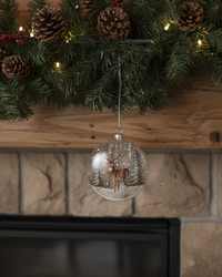 Winter Nature Glass Disc Ornament
