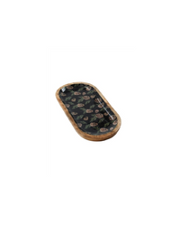 Woodland Pines Mango Wood Tray Black 15"