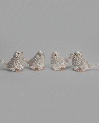 Silver Glitter Resin Bird