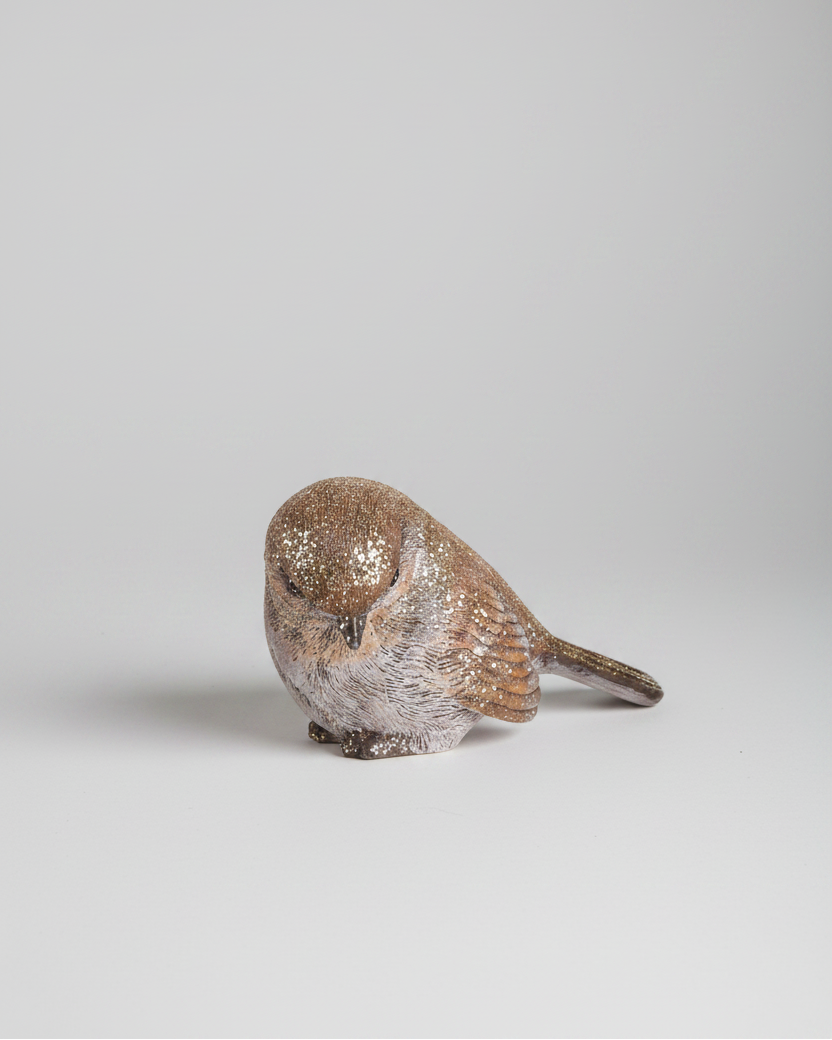 Gold Glitter Resin Bird