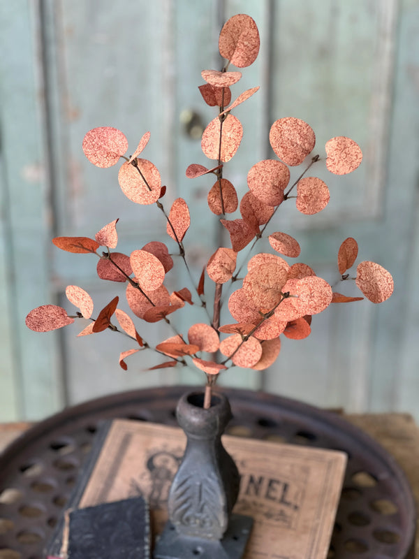 Penny Leaf Eucalyptus Pick Red 18”
