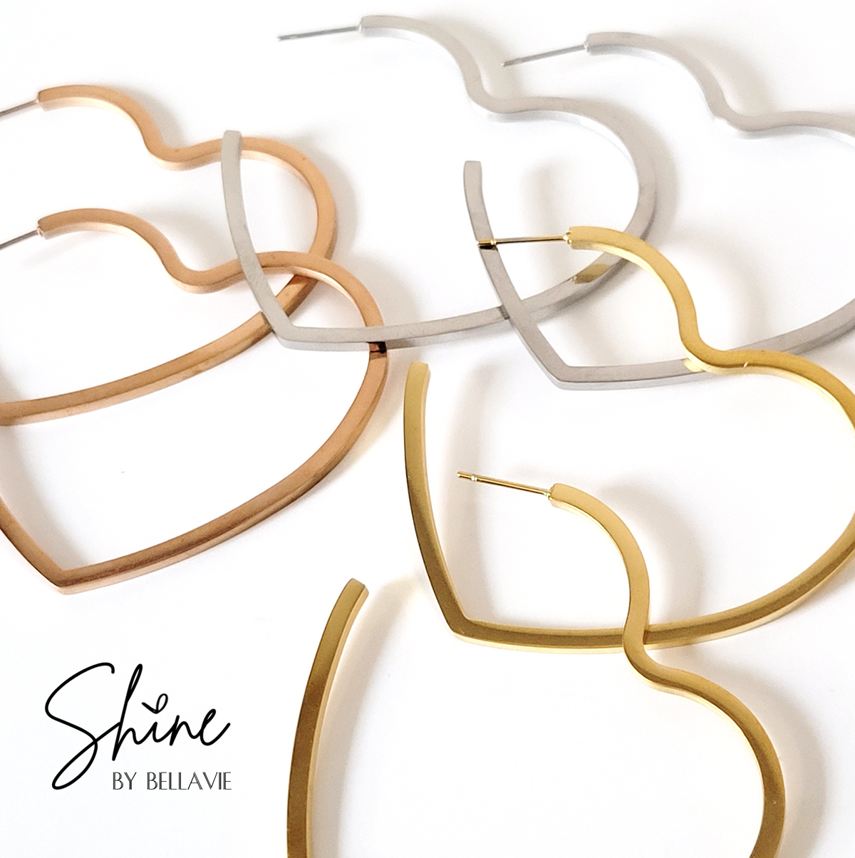 Amore Heart Hoop Earrings