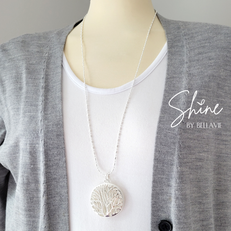 Ash Branch Filigree Medallion Necklace