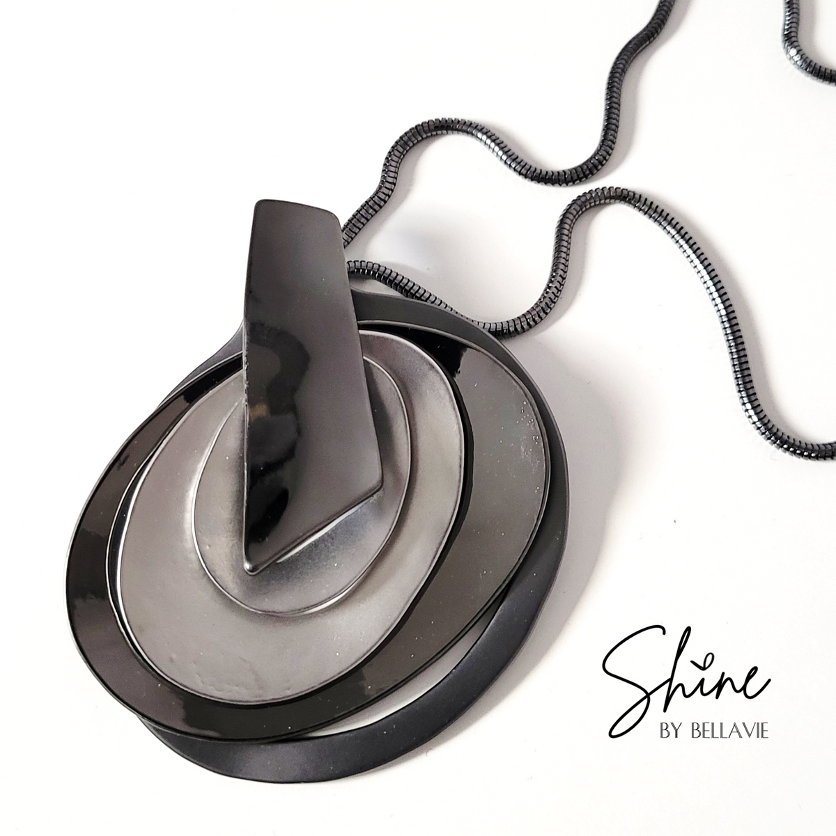 Bacall Silver and Gunmetal Necklace