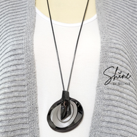 Bacall Silver and Gunmetal Necklace