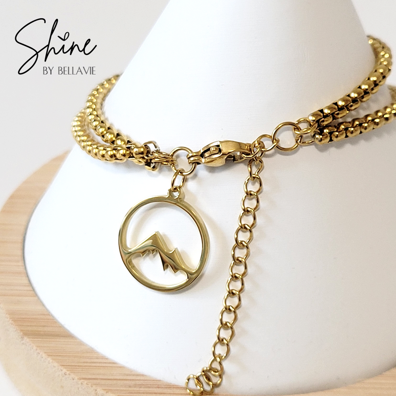 Banff Double Bracelet With Mountain Charm