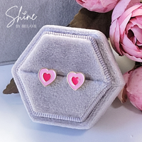 Be Mine Enamel Heart Stud Earrings