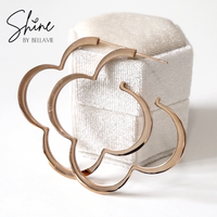 BELLAVIE Signature Quatrefoil Hoop Earrings