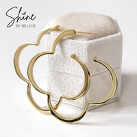 BELLAVIE Signature Quatrefoil Hoop Earrings