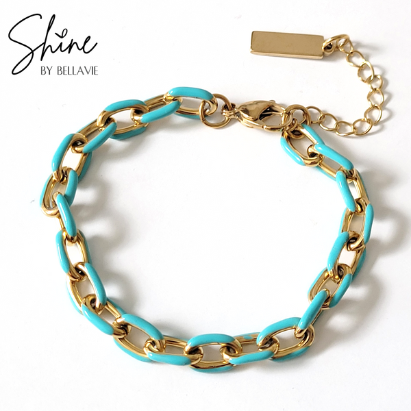 Brooklyn Coloured Enamel Link Bracelet