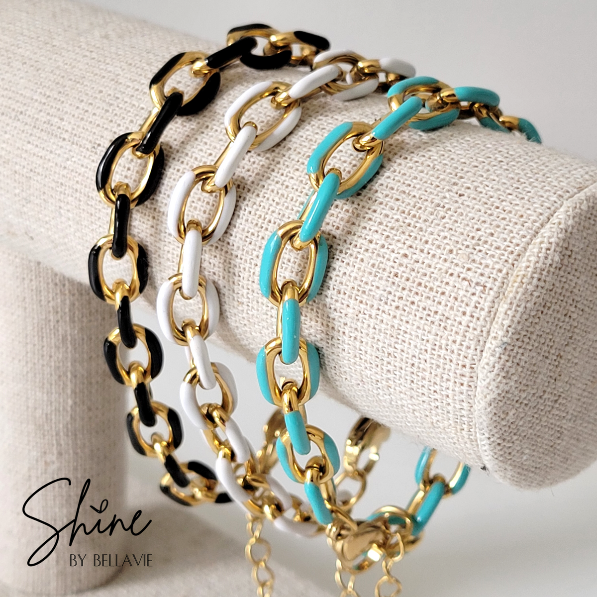 Brooklyn Coloured Enamel Link Bracelet