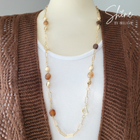 Brown Agate Long Necklace