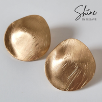 Cady Brushed Button Stud Earrings