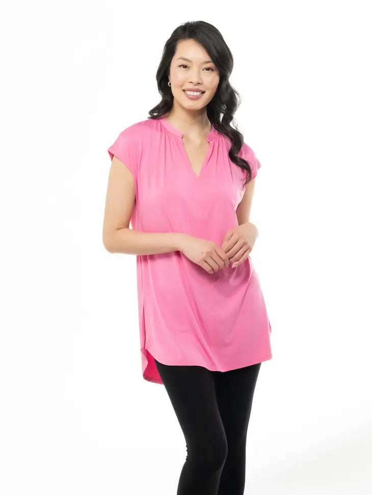 Sleeveless Wild Orchid Bamboo Tunic