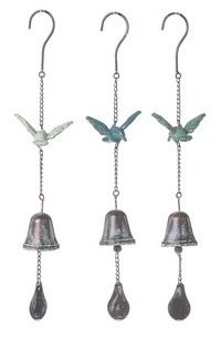 Cast Iron Hummingbird Bell Wind Chime