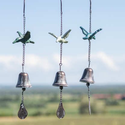 Cast Iron Hummingbird Bell Wind Chime