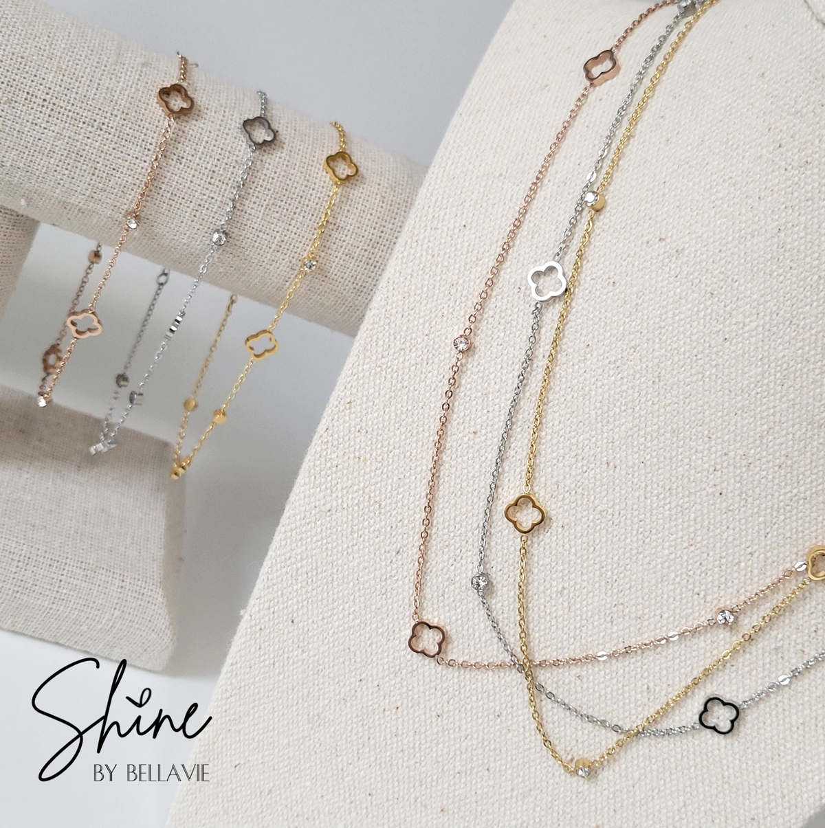 Chiara Quatrefoil Station Necklace