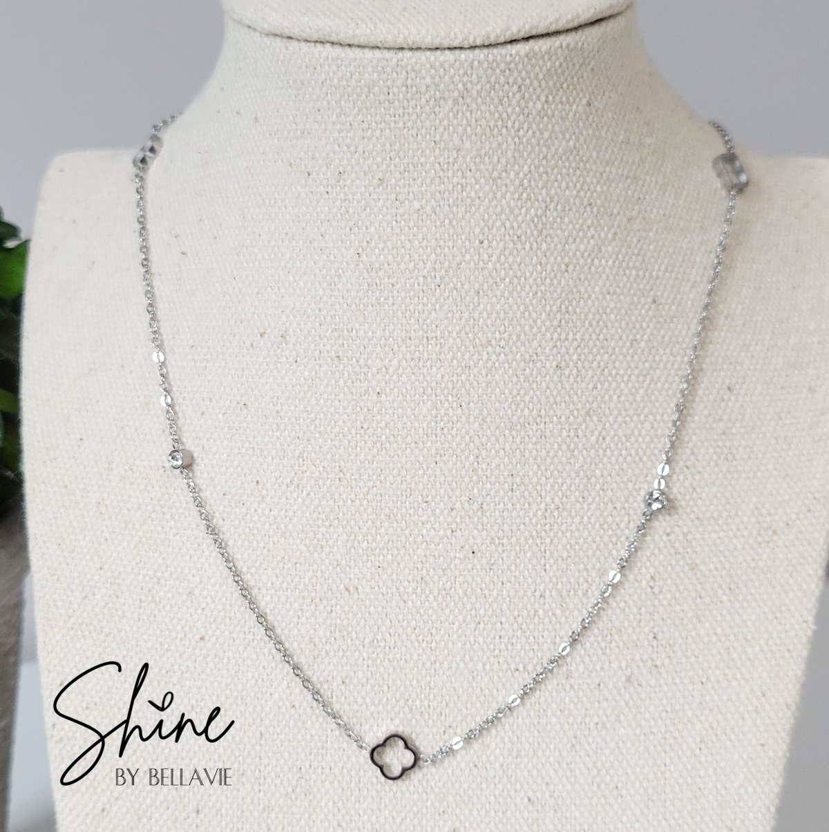 Chiara Quatrefoil Station Necklace