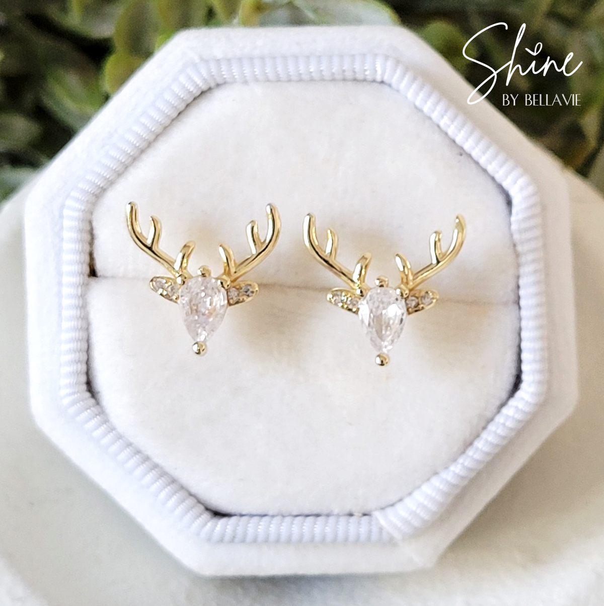 Crystal Stag Head Earrings
