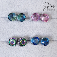 Dahlia Faceted CZ Earrings