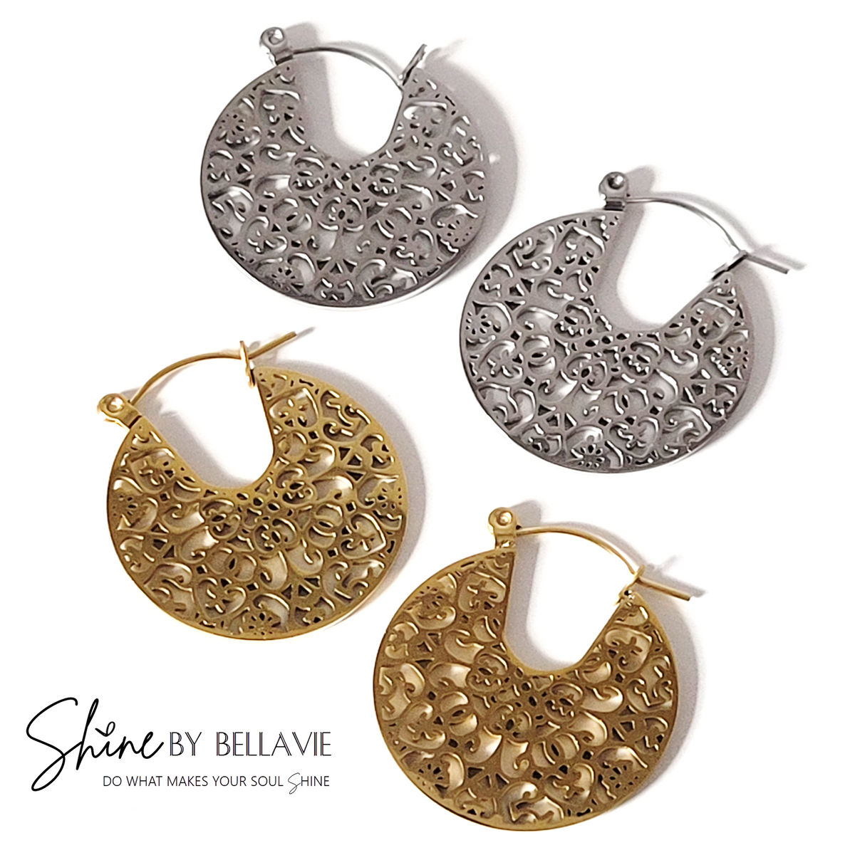 Dayna Filligree Disc Earrings
