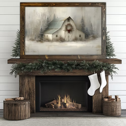 The Winter Barn Canvas Print