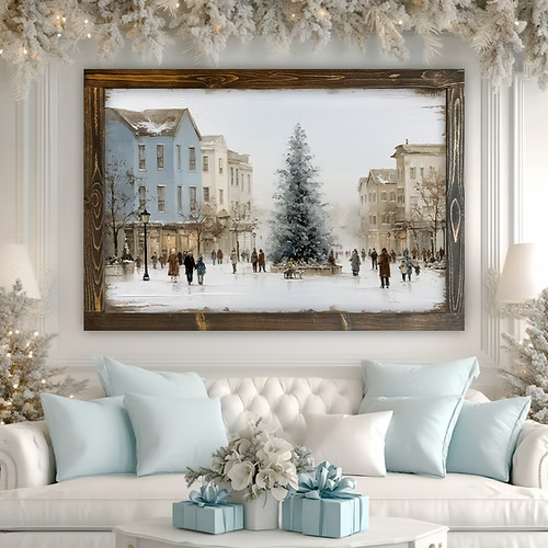 Merrytown Morning Canvas Print