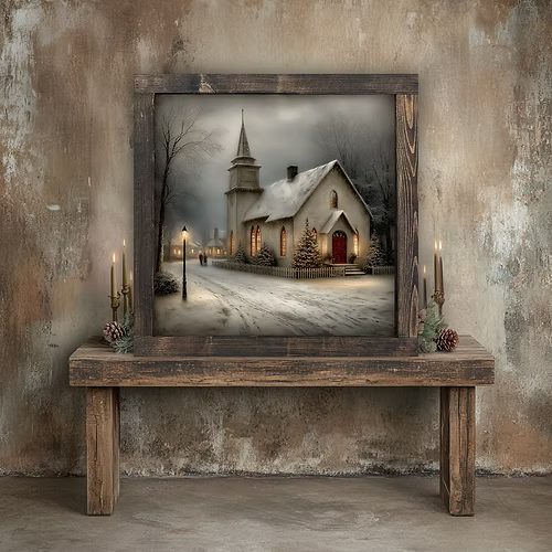 Silent Chapel Night Canvas Print
