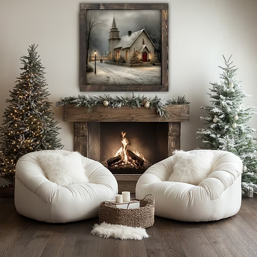 Silent Chapel Night Canvas Print