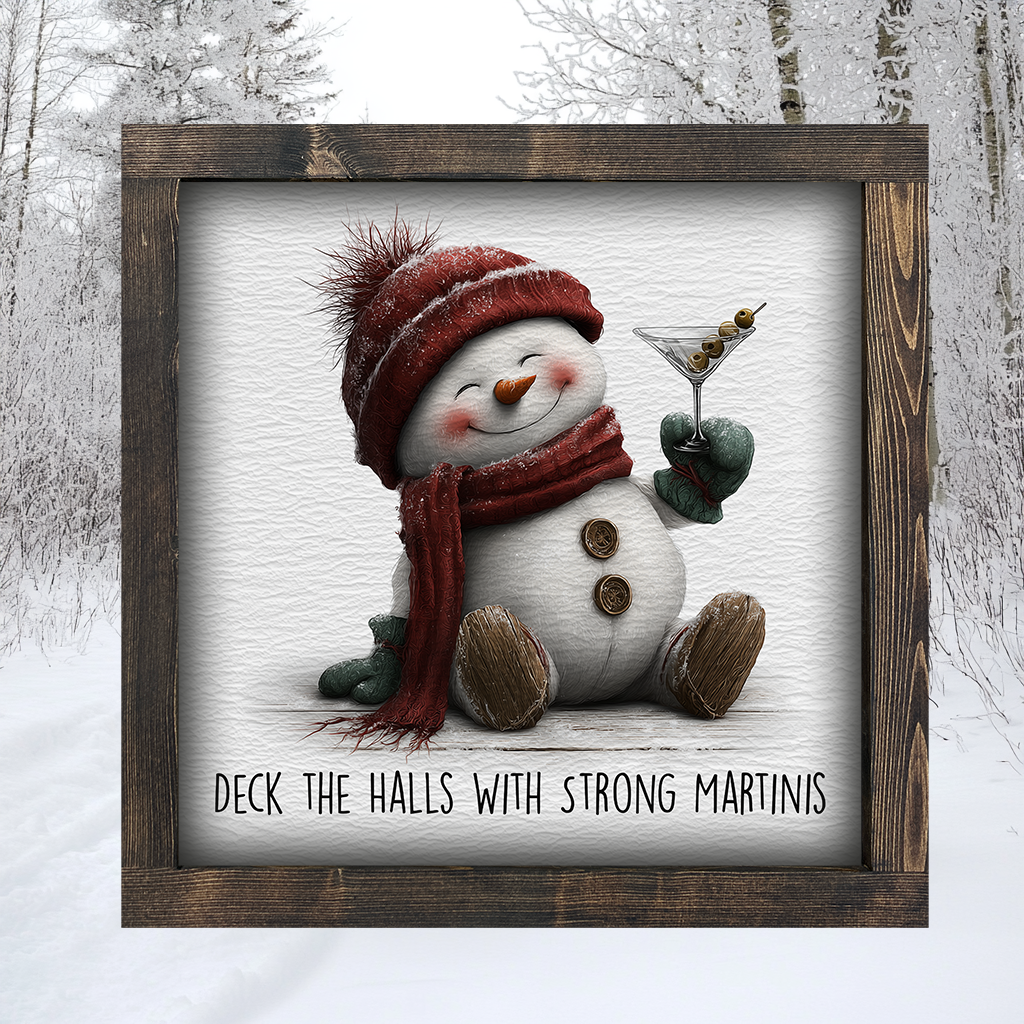 Deck the Halls With Strong Martinis Canvas Print