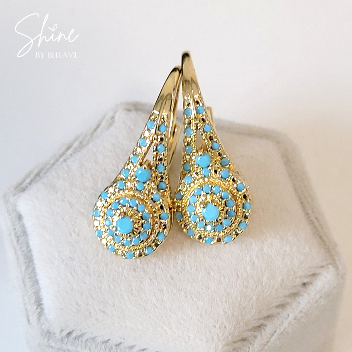 Ari Faceted Turquoise Drop Earrings
