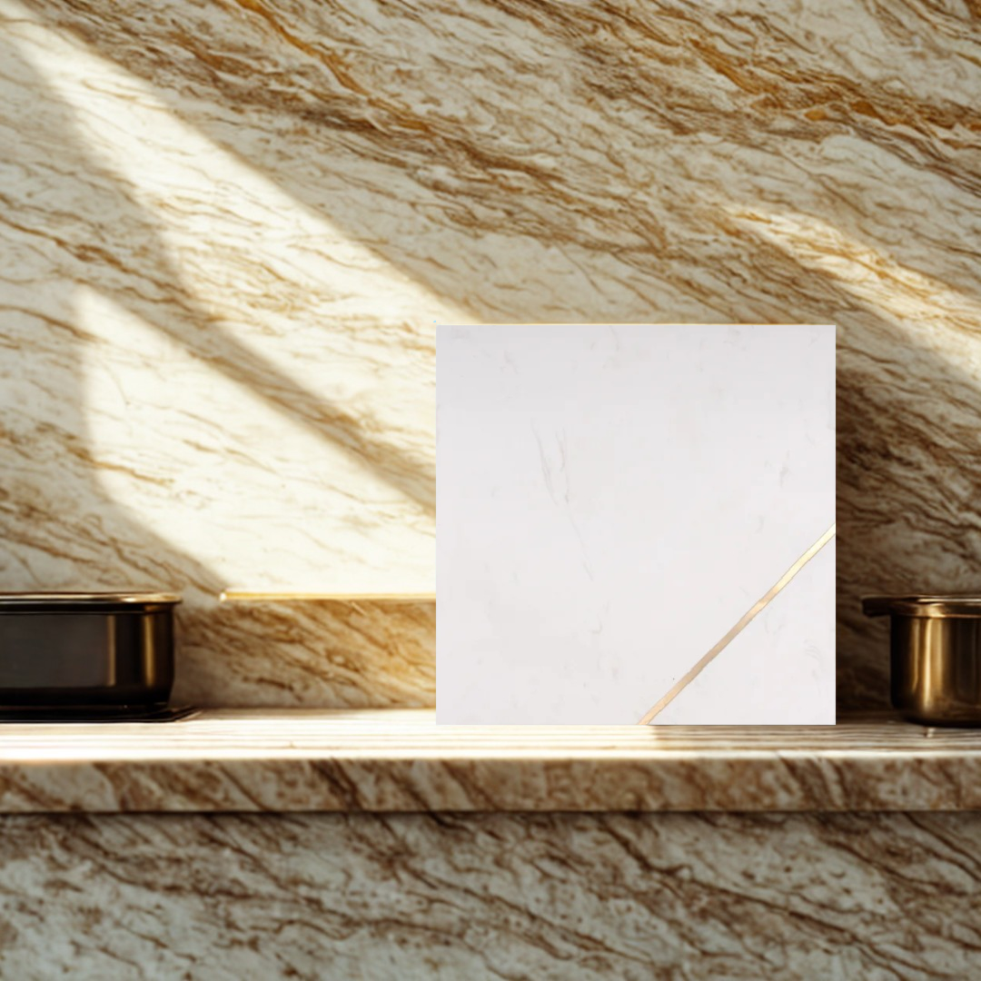 Elite Square Marble Serving Board Natural