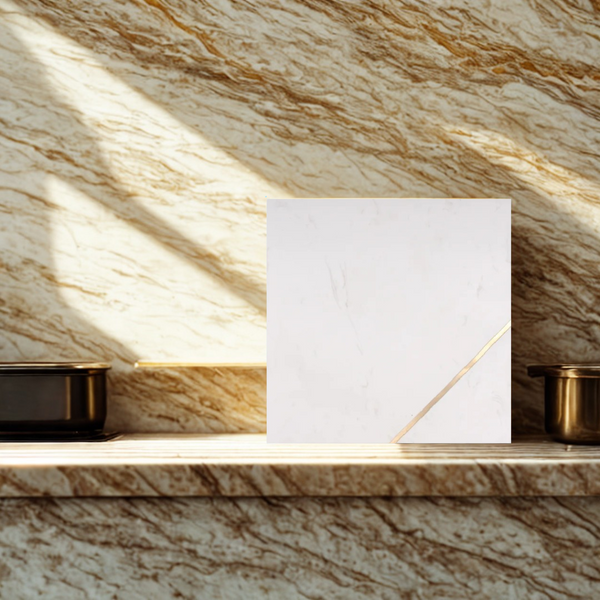 Elite Square Marble Serving Board Natural